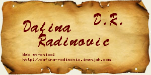 Dafina Radinović vizit kartica